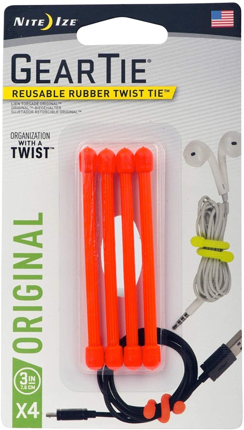 Nite Ize Gear Tie Reusable Rubber Twist Tie