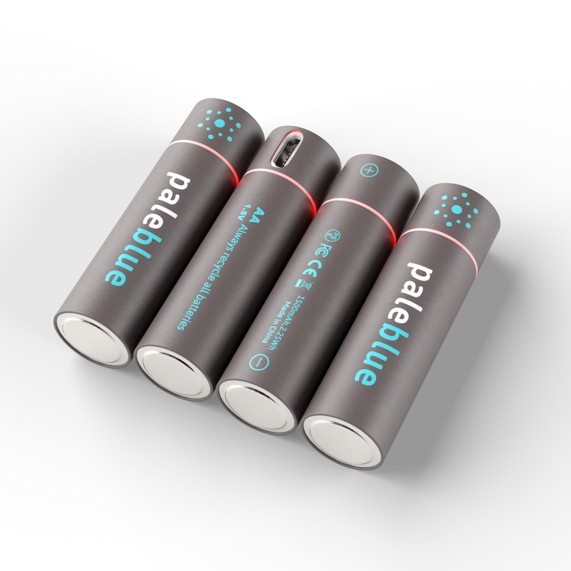 Pale Blue AA USB Rechargeable Smart Batteries