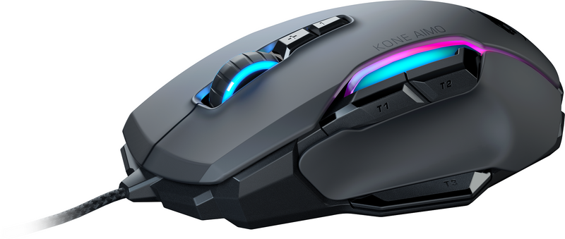 ROCCAT Kone AIMO Remastered PC Gaming Mouse, Optical, RGB Backlit Lighting,  23 Programmable Keys, Onboard Memory, Palm Grip, Owl Eye Sensor