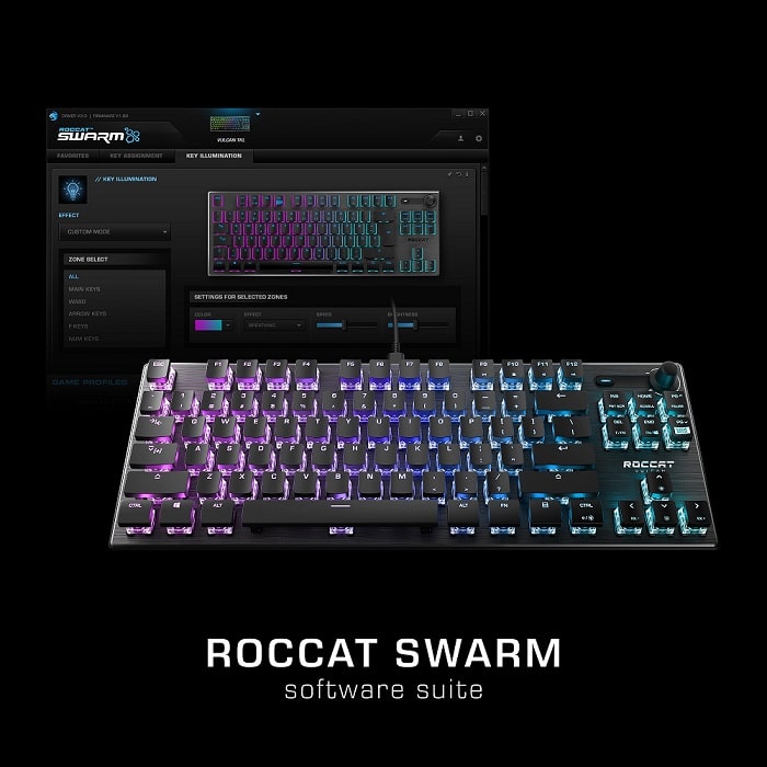 ROCCAT Vulcan TKL Tenkeyless Linear Mechanical Titan Switch Gaming Keyboard  - Black